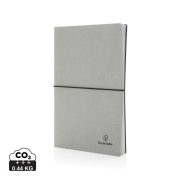 A5 GRS recycled leather notebook, light grey