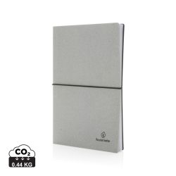 A5 GRS recycled leather notebook, light grey