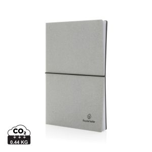 A5 GRS recycled leather notebook, light grey
