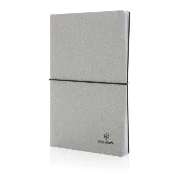 A5 recycled leather notebook, grey