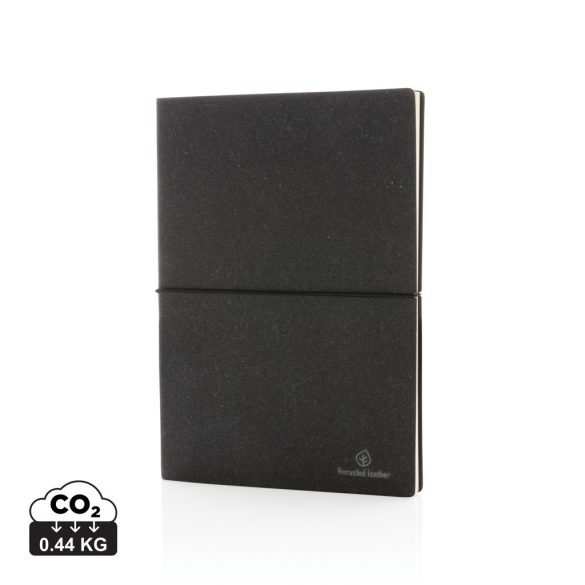A5 GRS recycled leather notebook, grey