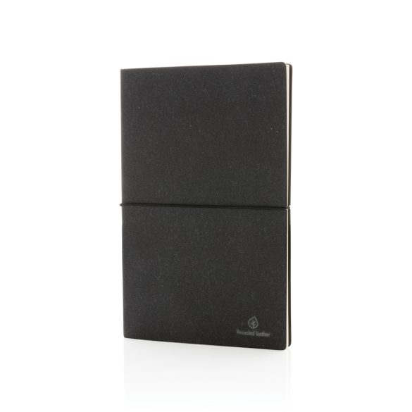 A5 GRS recycled leather notebook, grey