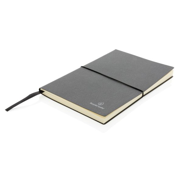 A5 GRS recycled leather notebook, grey
