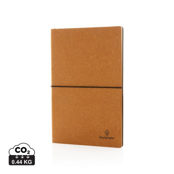 A5 GRS recycled leather notebook, brown