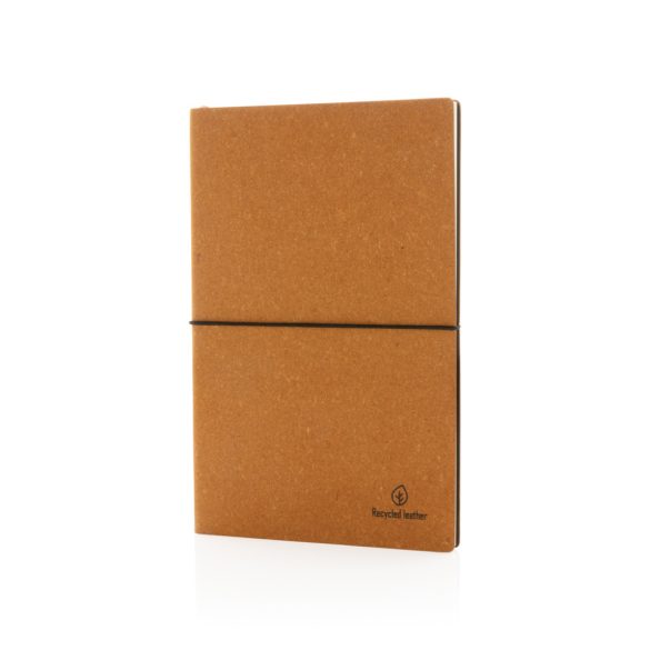 A5 recycled leather notebook, brown