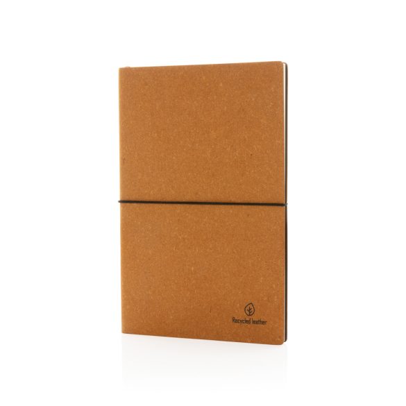 A5 GRS recycled leather notebook, brown