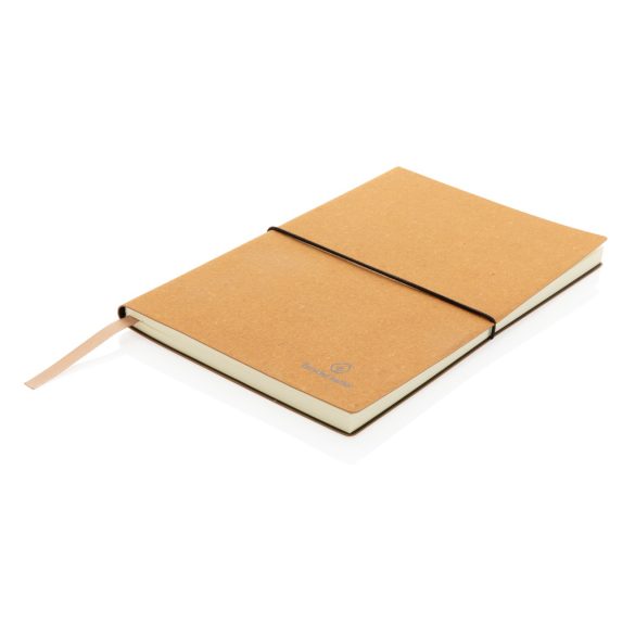 A5 GRS recycled leather notebook, brown