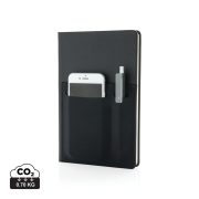 A5 Deluxe notebook with smart pockets, black