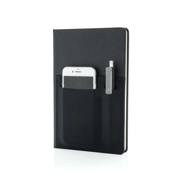 A5 Deluxe notebook with smart pockets, black
