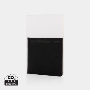 A5 Deluxe notebook with smart pockets, white