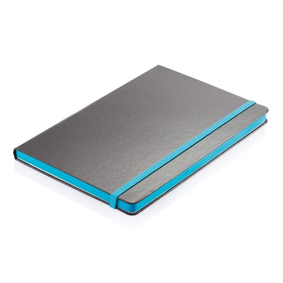 Deluxe hardcover A5 notebook with coloured side, blue