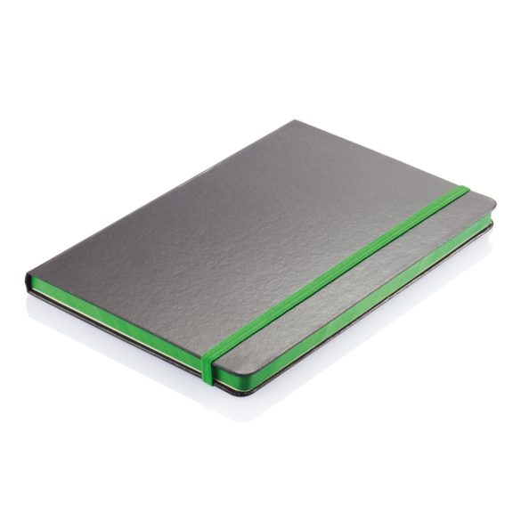 Deluxe hardcover A5 notebook with coloured side, green