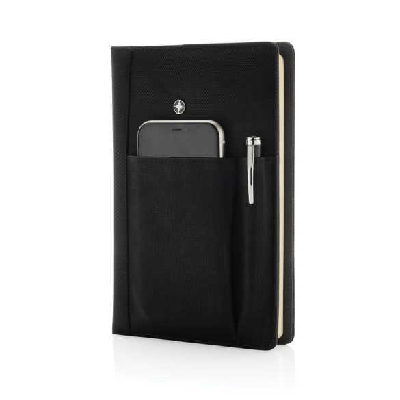 Refillable notebook and pen set, black