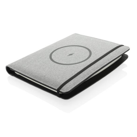 Air 5W RPET wireless charging notebook cover A5, grey