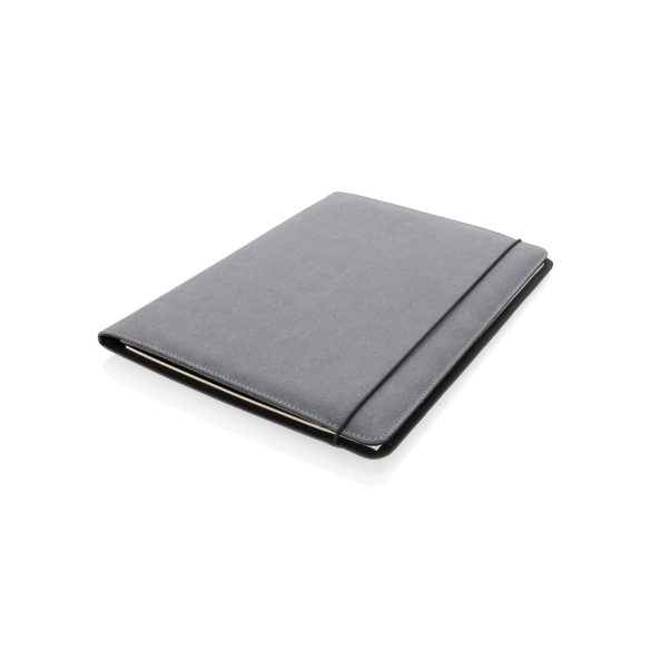 Recycled leather A4 portfolio, grey