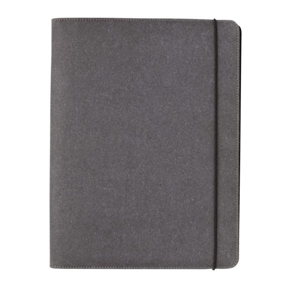 Recycled leather A4 portfolio, grey