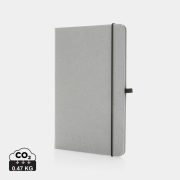GRS Recycled leather hardcover notebook A5, light grey