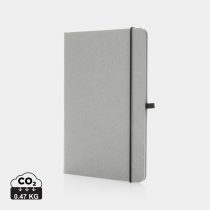 GRS Recycled leather hardcover notebook A5, light grey