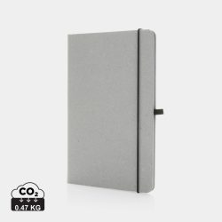Recycled leather hardcover notebook A5, light grey