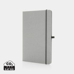 GRS Recycled leather hardcover notebook A5, light grey