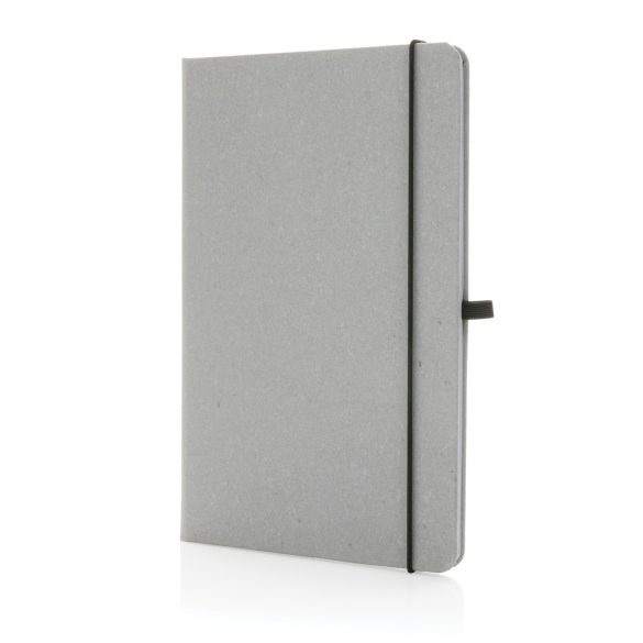 GRS Recycled leather hardcover notebook A5, light grey