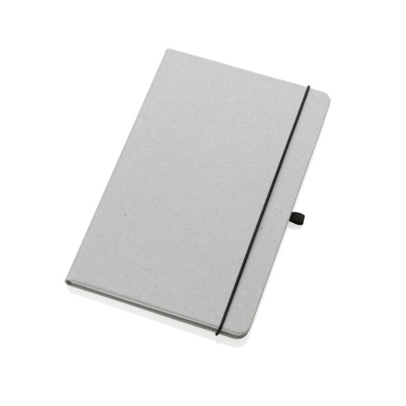 GRS Recycled leather hardcover notebook A5, light grey