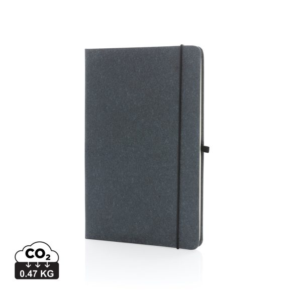 GRS Recycled leather hardcover notebook A5, grey