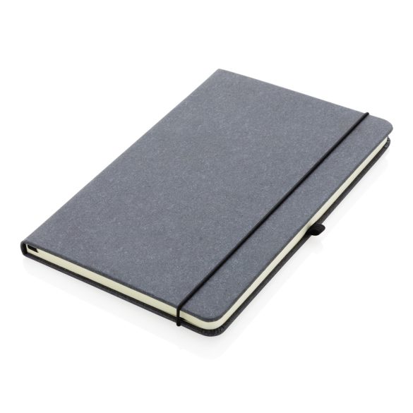 GRS Recycled leather hardcover notebook A5, grey
