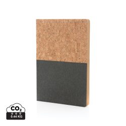 A5 cork & kraft notebook, black