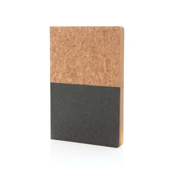 A5 cork & kraft notebook, black
