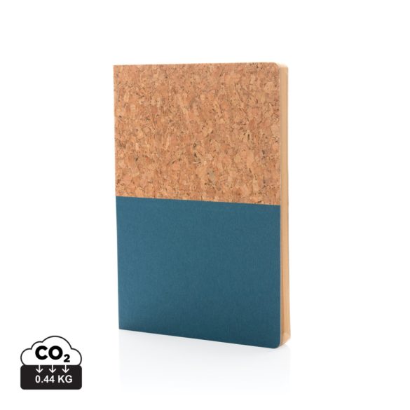 A5 cork & kraft notebook, blue