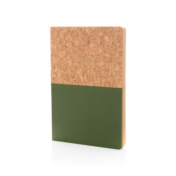 A5 cork & kraft notebook, green