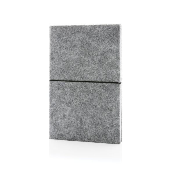 GRS certified recycled felt A5 softcover notebook, grey