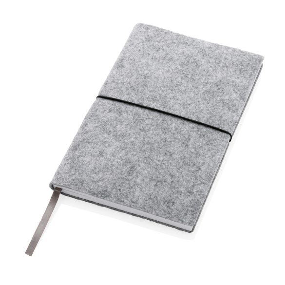 GRS certified recycled felt A5 softcover notebook, grey