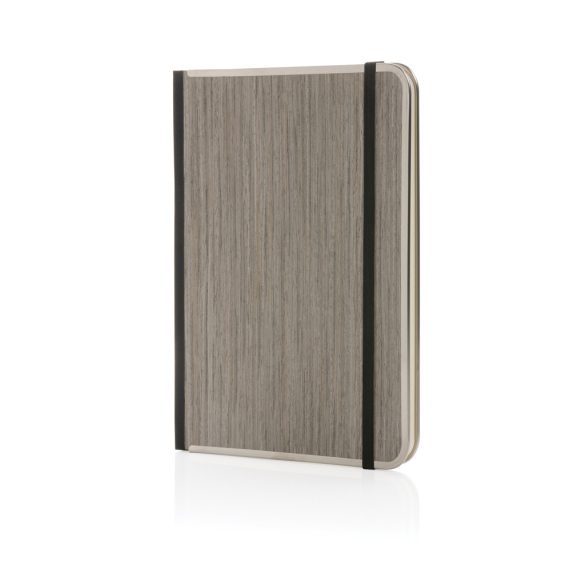 Treeline A5 wooden cover deluxe notebook, grey