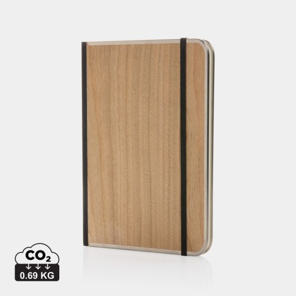 Treeline A5 wooden cover deluxe notebook, brown