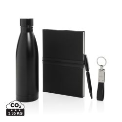   Swiss Peak RCS deluxe business gift set w/ water bottle, black