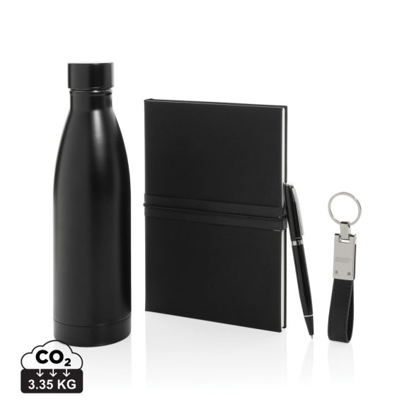 Swiss Peak RCS deluxe business gift set w/ water bottle, black