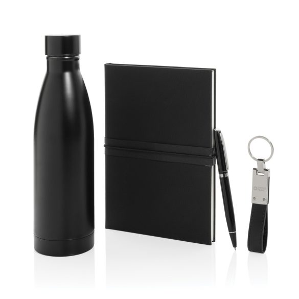 Swiss Peak RCS deluxe business gift set w/ water bottle, black