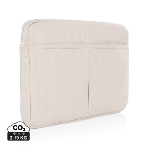 Laluka AWARE™ recycled cotton 15.6 inch laptop sleeve, off white