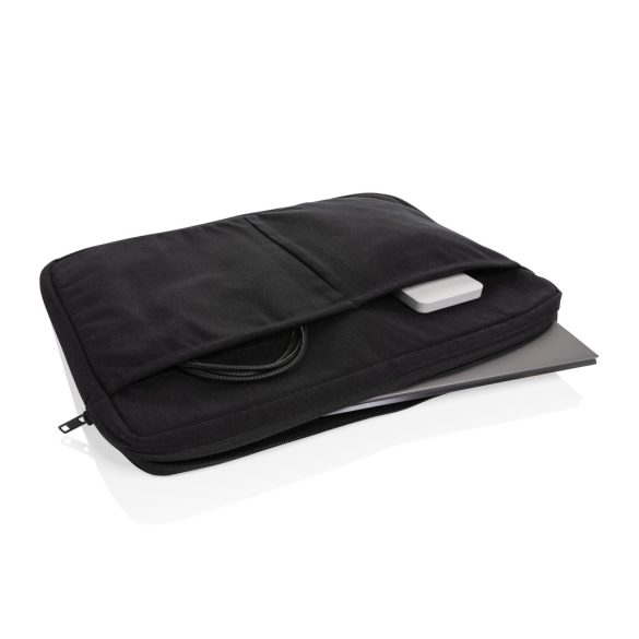 Laluka AWARE™ recycled cotton 15.6 inch laptop sleeve, black