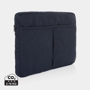 Laluka AWARE™ recycled cotton 15.6 inch laptop sleeve, navy