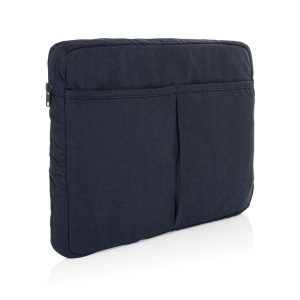 Laluka AWARE™ recycled cotton 15.6 inch laptop sleeve, navy