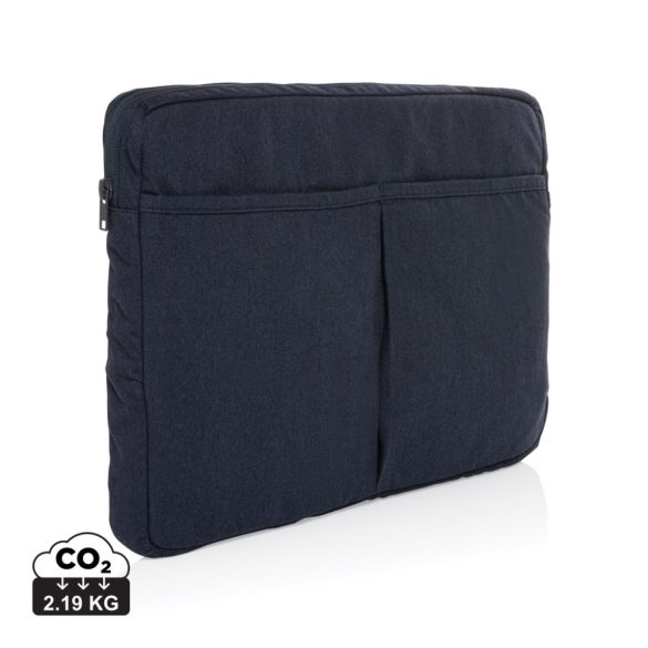 Laluka AWARE™ recycled cotton 15.6 inch laptop sleeve, navy