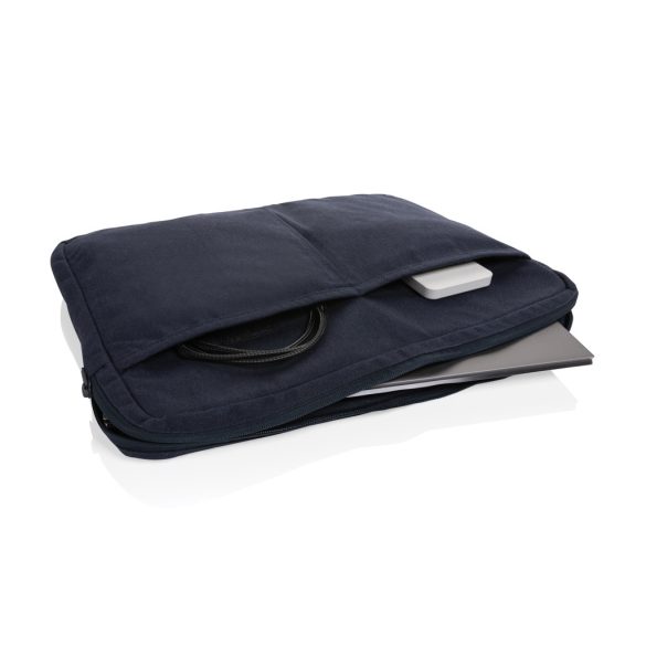 Laluka AWARE™ recycled cotton 15.6 inch laptop sleeve, navy