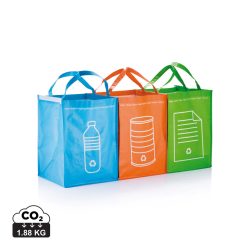 3pcs recycle waste bags, green