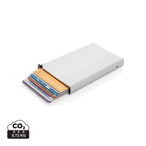 Standard aluminium RFID cardholder with PU wallet, silver