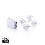 Travel plug with 4 USB ports, white