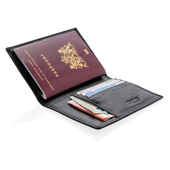 RFID anti-skimming passport holder, black