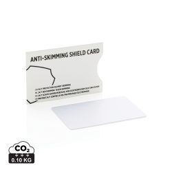   Anti-skimming RFID shield card with active jamming chip, white